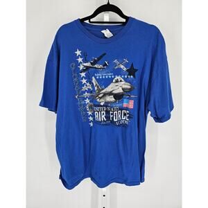 Vintage Y2K Mens Sz 2XL Short Sleeve T Shirt Air Force Academy Plane Graphic